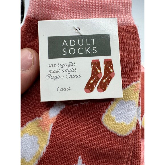 NEW 2 Champagne Length Socks Gift Adult One Size OSFM - Picture 2 of 3